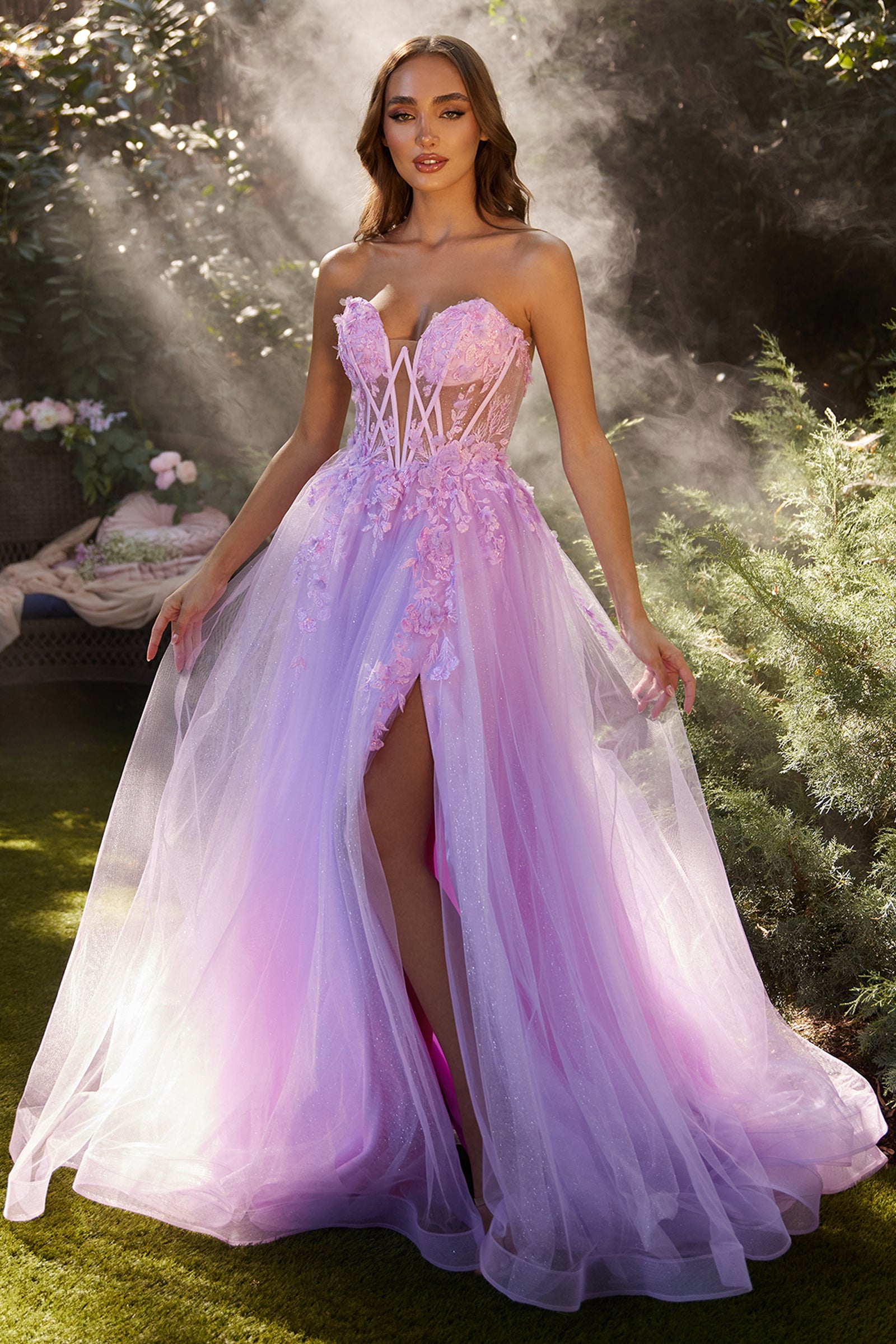 enchanted forest prom dress
